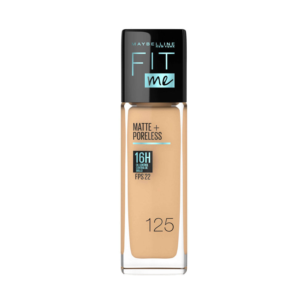 BASE LIQUIDA MAYBELLINE FIT ME MATTE 125 NUDE BEIGE FRASCO 30 ML