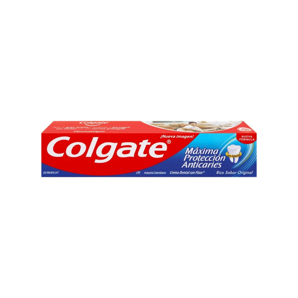 CREMA DENTAL COLGATE MAXIMA PROTECCION ANTICARIES CAJA 60 ML