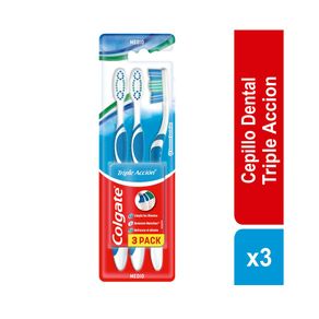 CEPILLO COLGATE MEDIO TRIPLE ACCION CAJA X 3 UNDS