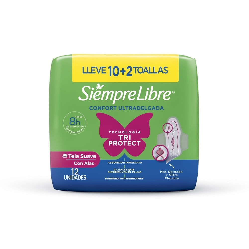 TOALLAS STAYFREE ADAPT PLUS ULTRADELG BOLSA X 12 UNDS
