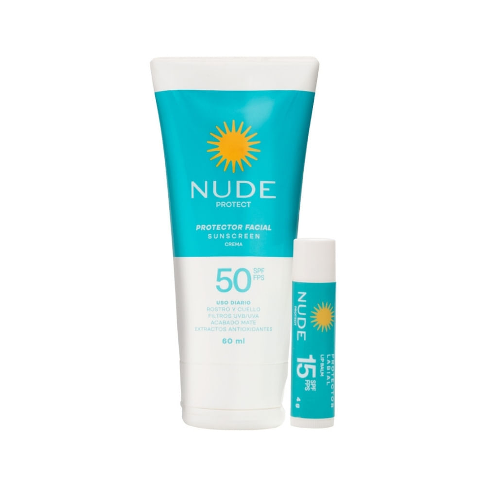 PROTECTOR SOLAR NUDE FACIAL SPF 50 GTS LABIAL TUBO 60 ML