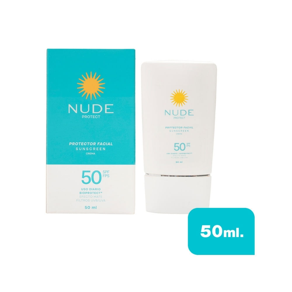 PROTECTOR SOLAR NUDE FACIAL MATE SPF 50 CAJA 50 ML
