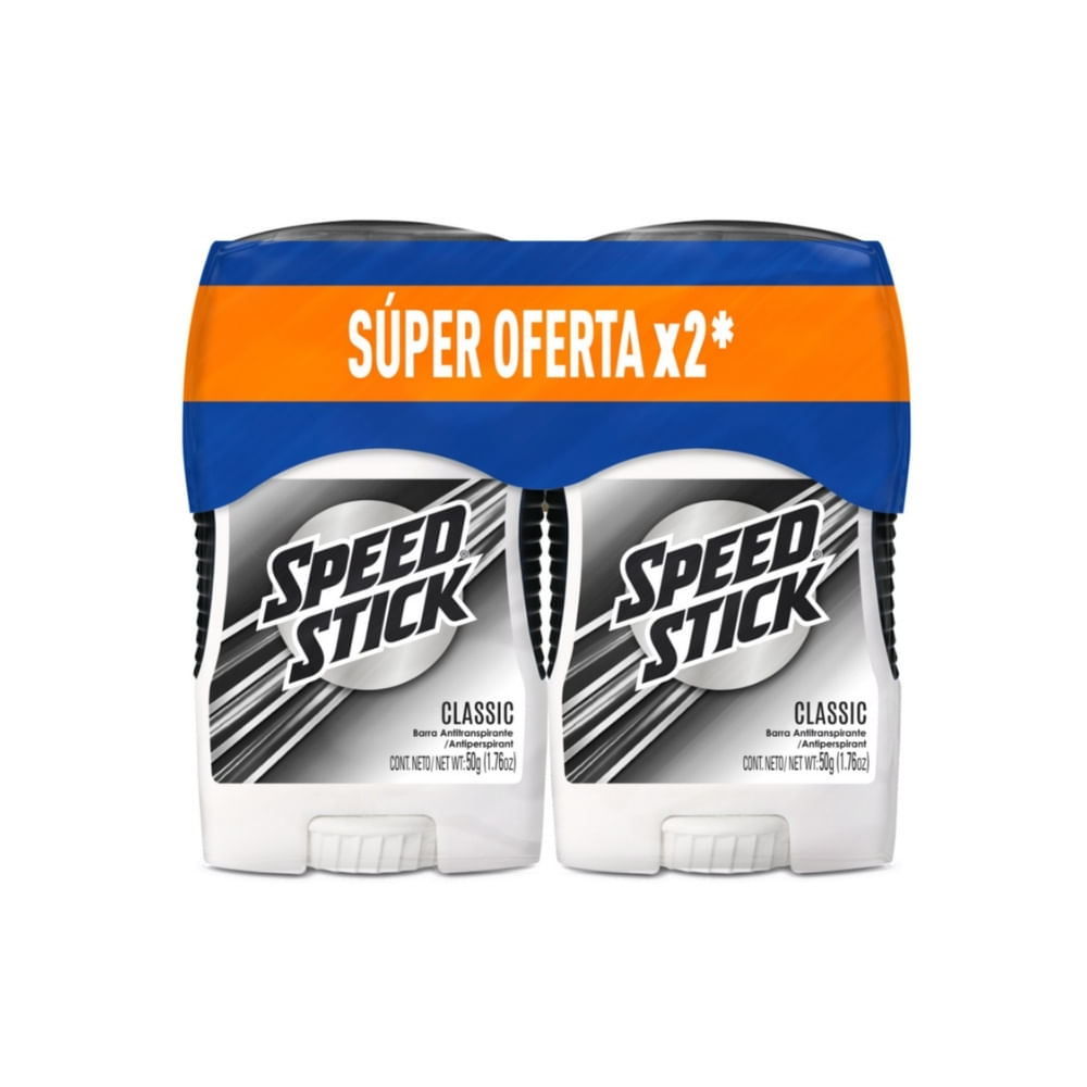 DESODORANTE SPEED STICK CLASSIC BARRA 2 X 50 G