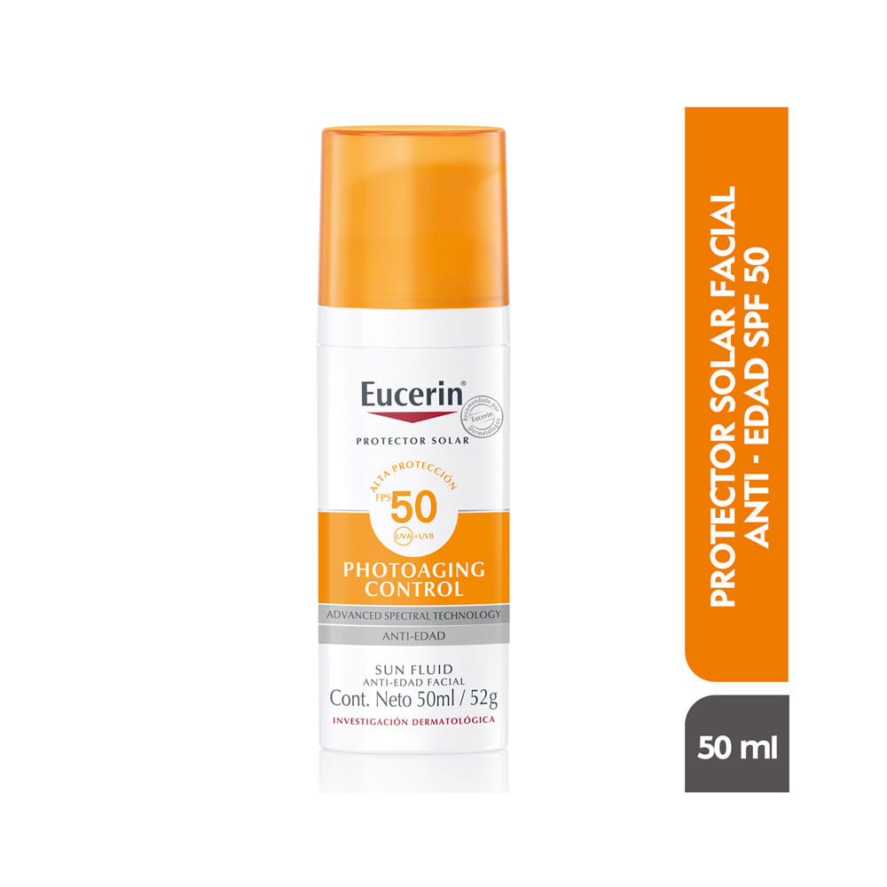 EUCERIN SUN FLUID ANTI EDAD CREMA SPF 50 CAJA 50 ML
