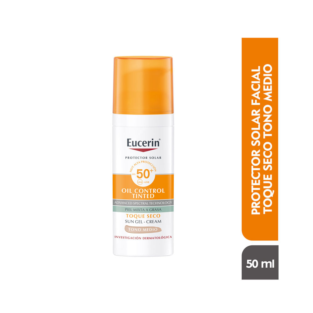 PROTECTOR SOLAR EUCERIN SUN TOQUE SECO T MEDIO SPF 50+ CAJA 50 ML