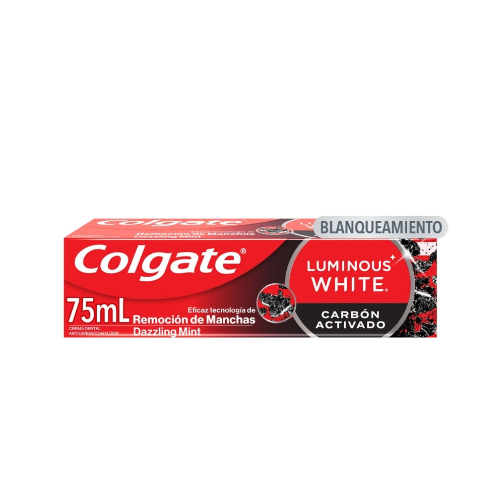 CREMA DENTAL COLGATE LUMINOUS WHITE CARBON CAJA 75 ML