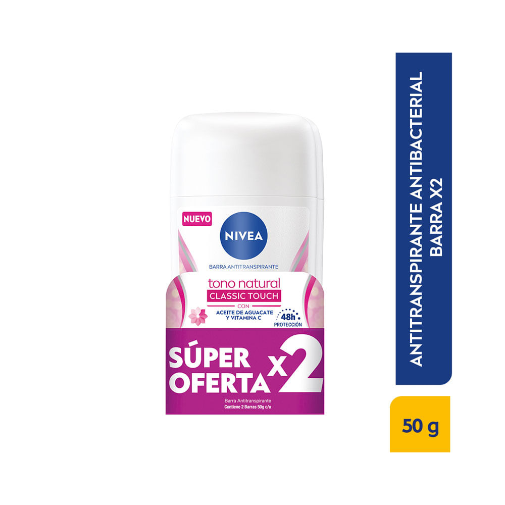OFERTA NIVEA ACLARADO NATURAL DESODORANTE BARRA X 2 UNDS