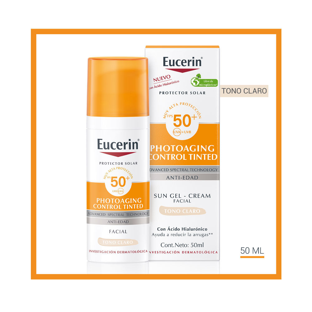 EUCERIN SUN ANTI EDAD TN CLARO PROTECTOR SOLAR SPF 50 FRASCO 50 ML