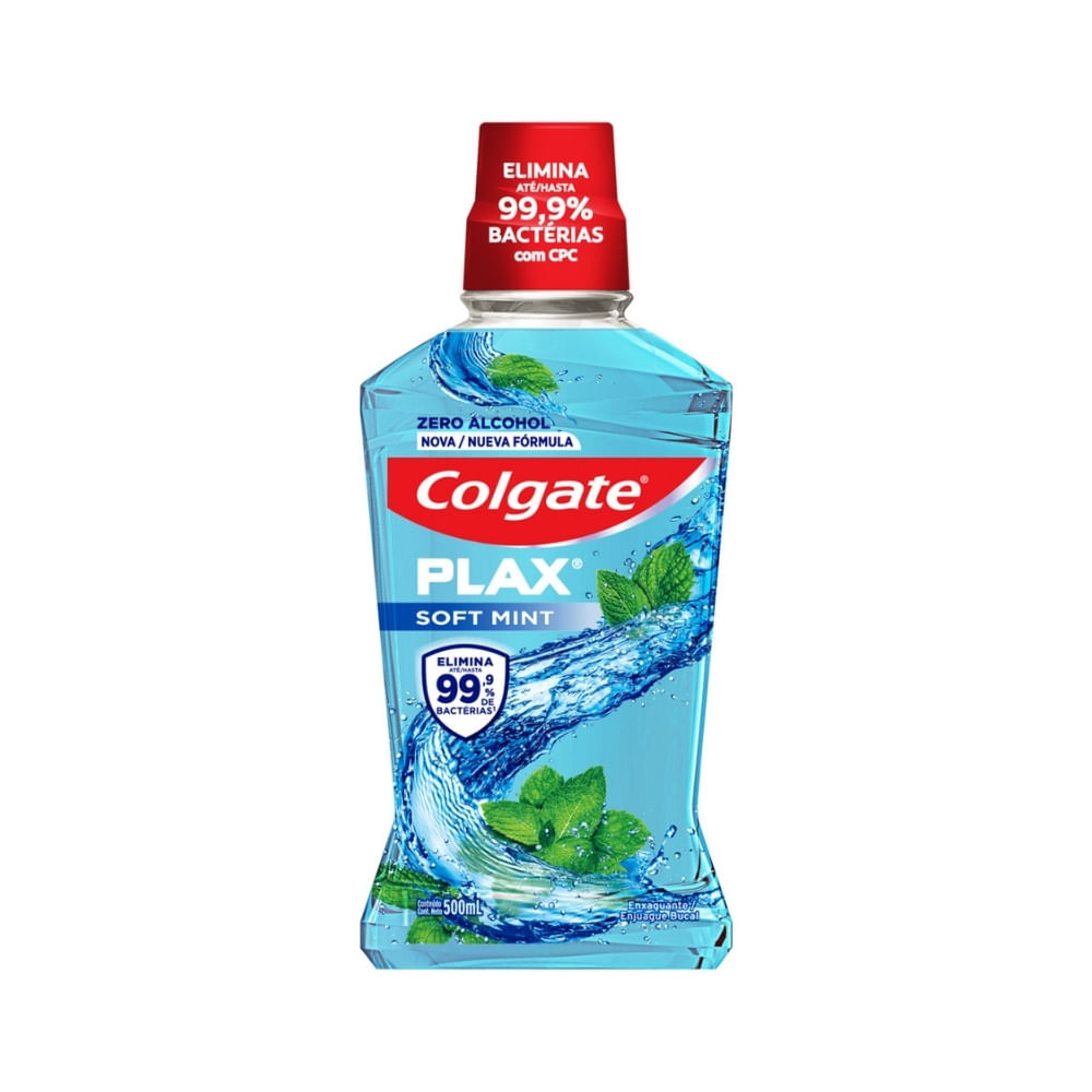 ENJUAGUE BUCAL COLGATE PLAX SOFT MINT FRASCO 500 ML