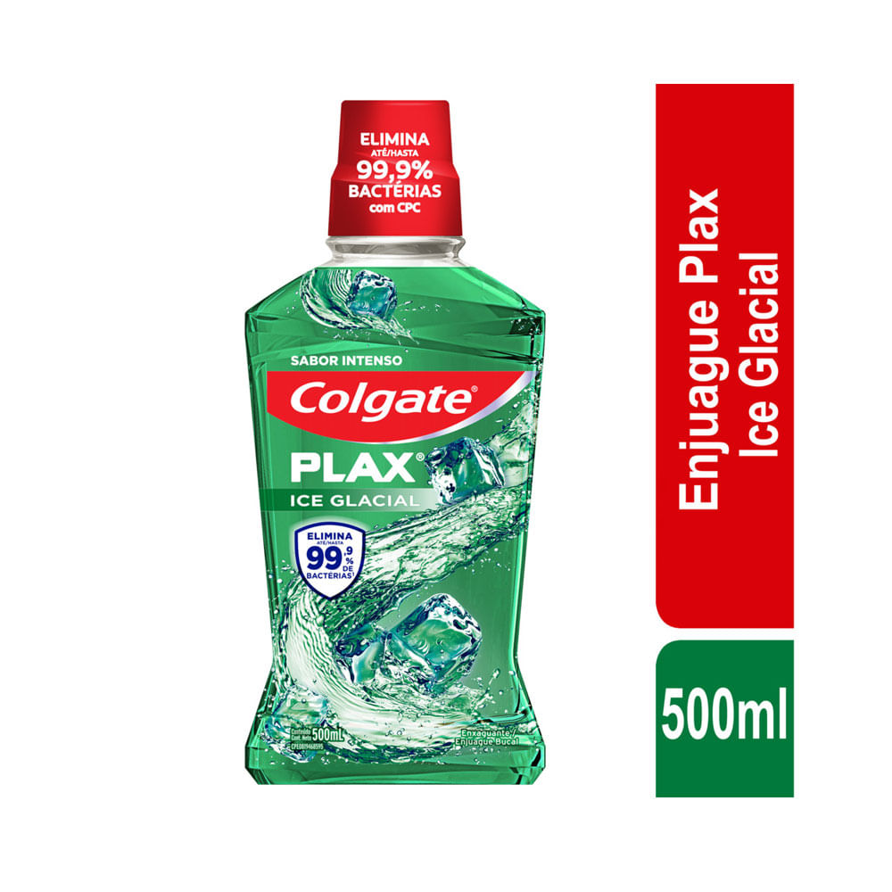 ENJUAGUE BUCAL COLGATE PLAX ICE GLACIAL FRASCO 500 ML