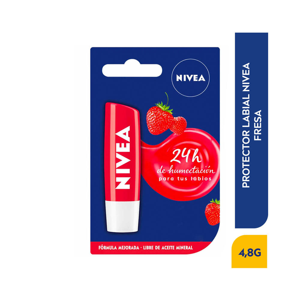 LABIAL NIVEA LIP CARE FRESA BARRA 4.7 G