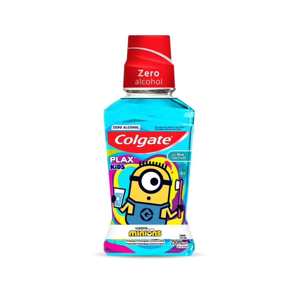 ENJUAGUE BUCAL COLGATE PLAX KIDS MINIONS FRASCO 250 ML