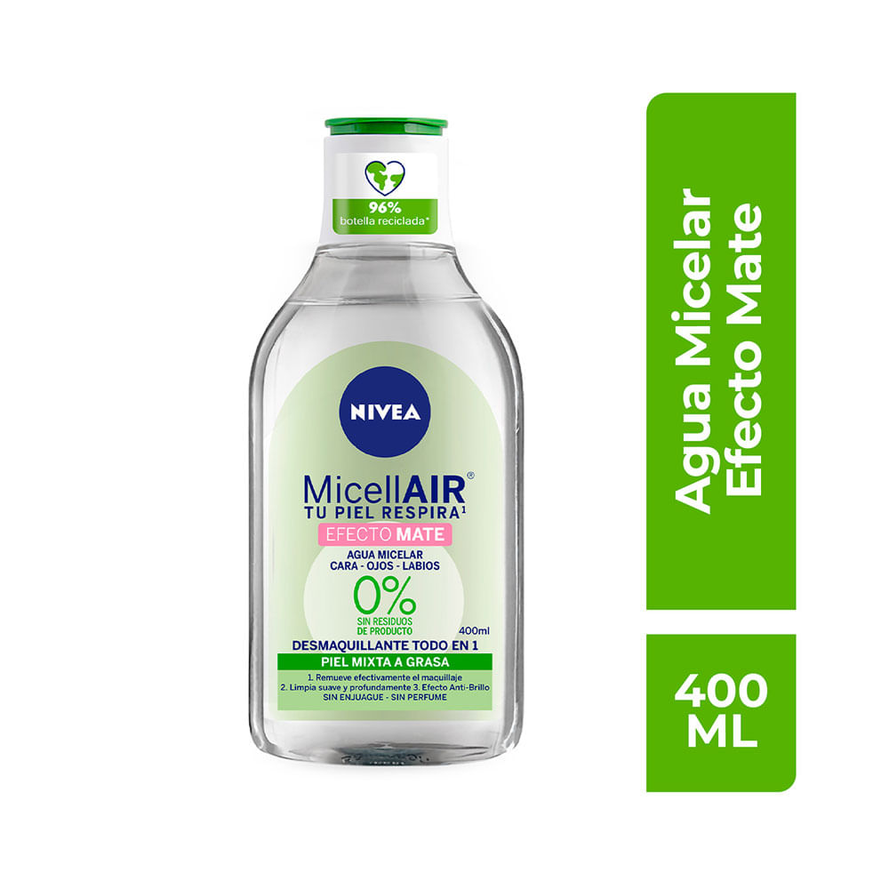 AGUA MICELAR NIVEA EFECTO MATE FRASCO 400 ML