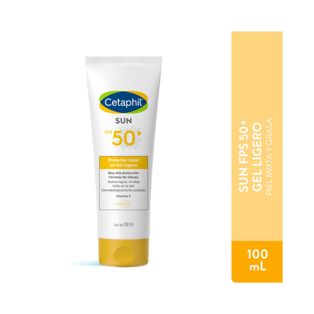 PROTECTOR SOLAR GEL LIGERO SUN CETAPHIL SPF 50 CAJA 100 ML