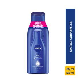 CREMA CORPORAL NIVEA MILK NUTRITIVA FRASCO 400 + 125 ML