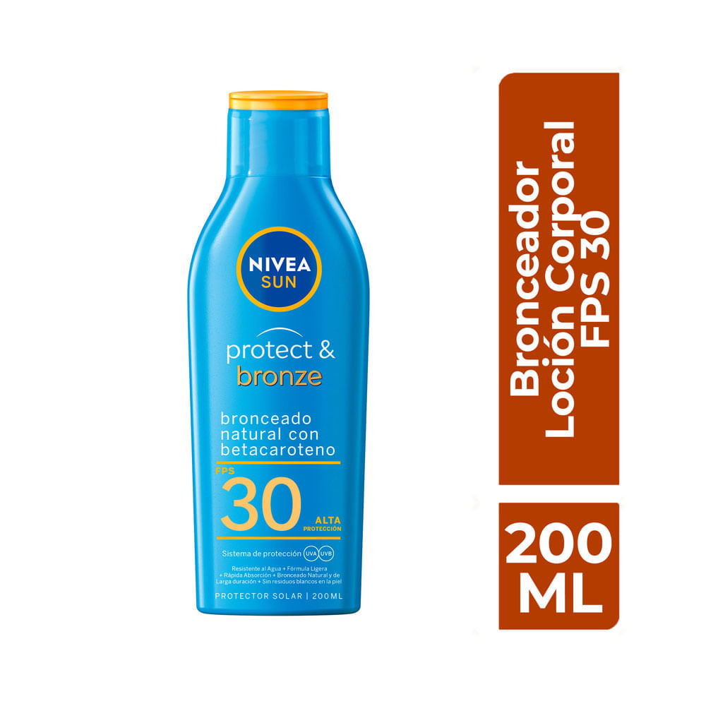 BRONCEADOR NIVEA SUN PROTECT BRONZE SPF 30 FRASCO 200 ML