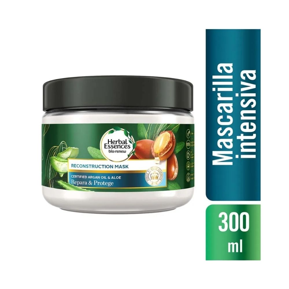 TRATAMIENTO HERBAL ESSENCES  ACEITE DE ARGÁN & ALOE POTE 300 ML