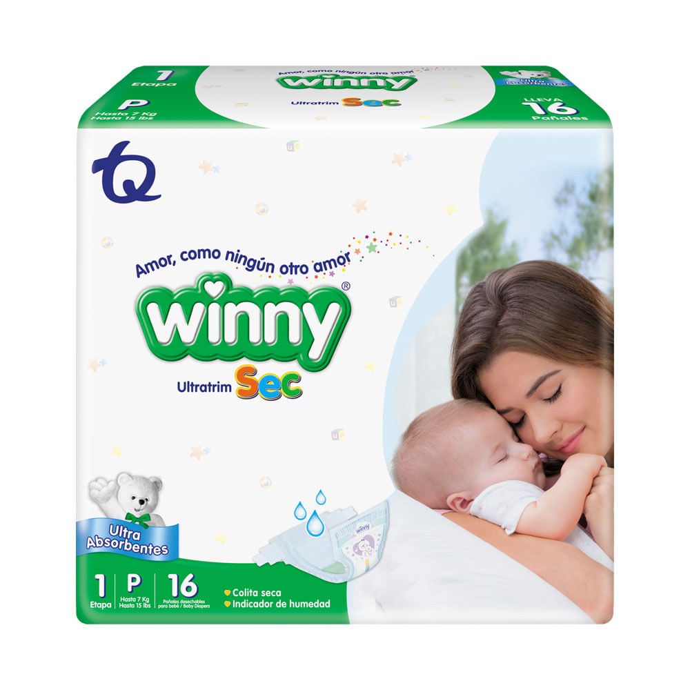 PAÑALES WINNY ULTRATRIM SEC ETAPA 1 BOLSA X 16 UNDS