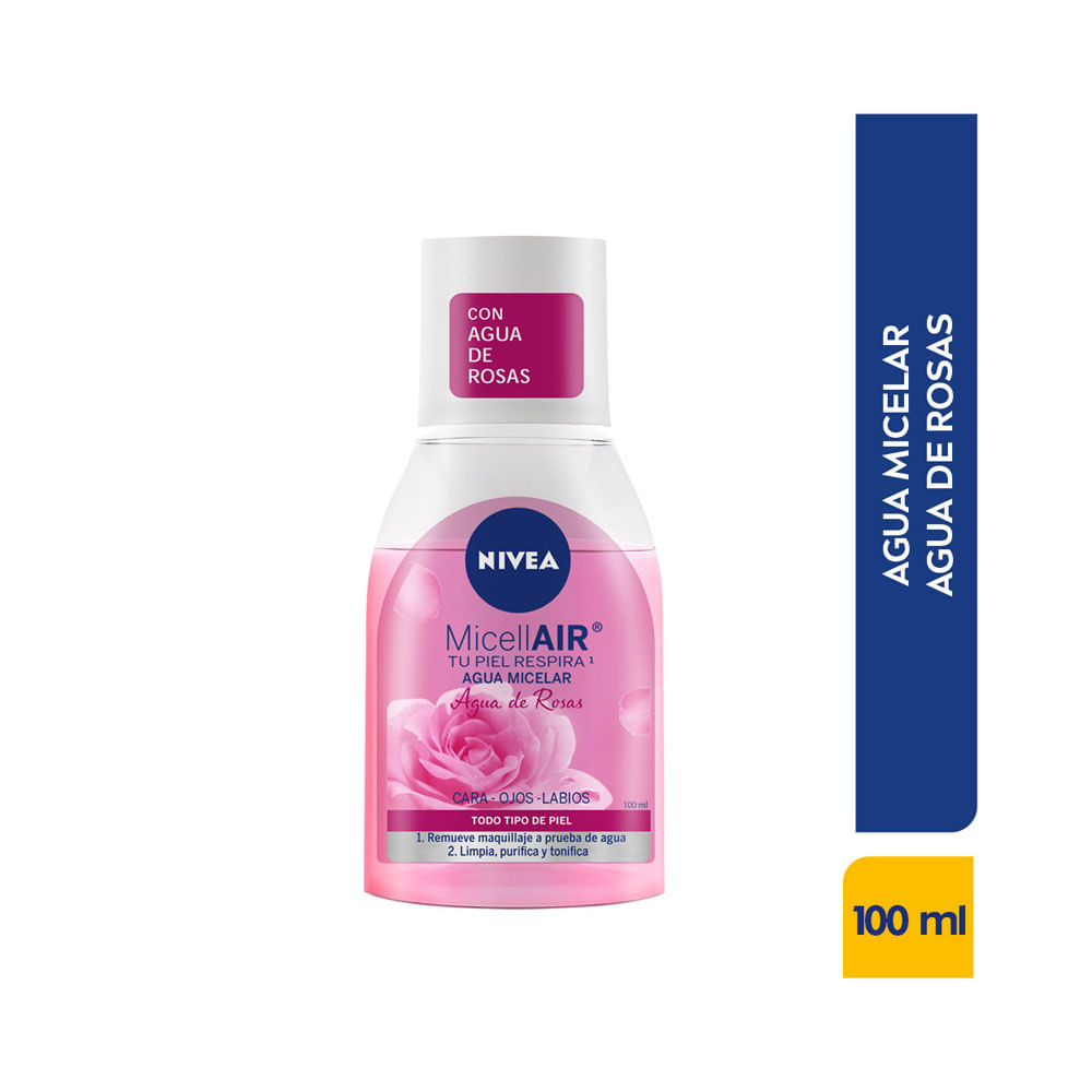 AGUA MICELAR NIVEA AGUA DE ROSAS FRASCO 100 ML