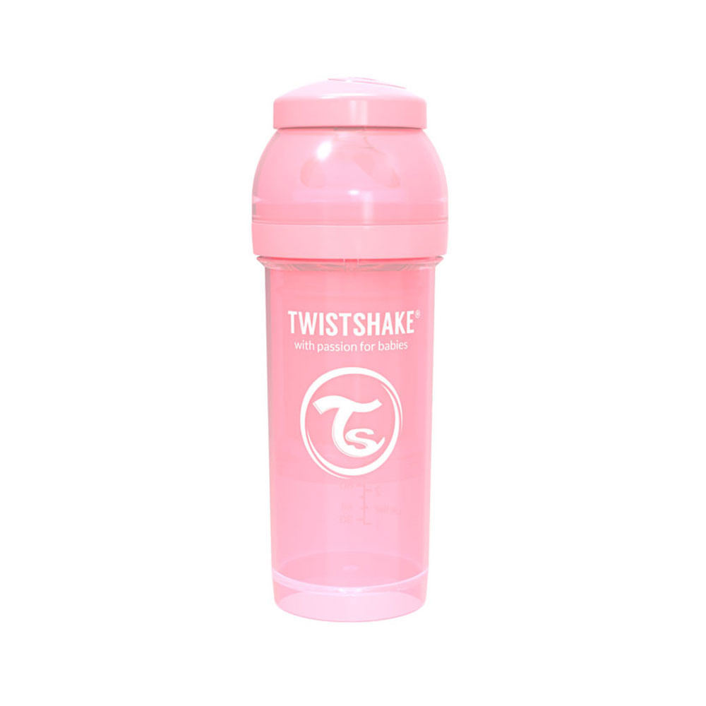TETERO TWISTSHAKE BEBE ANTICOLICO ROSA CAJA 260 ML