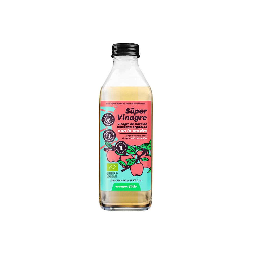 SUPERFUD VINAGRE DE CIDRA MANZANA BOTELLA 500 ML