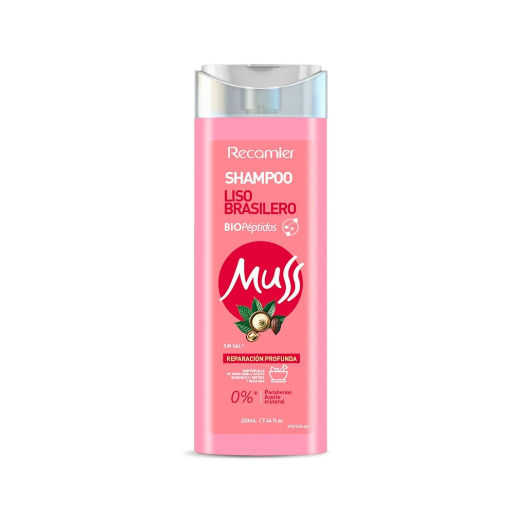 SHAMPOO MUSS LISO BRASILERO FRASCO 220 ML