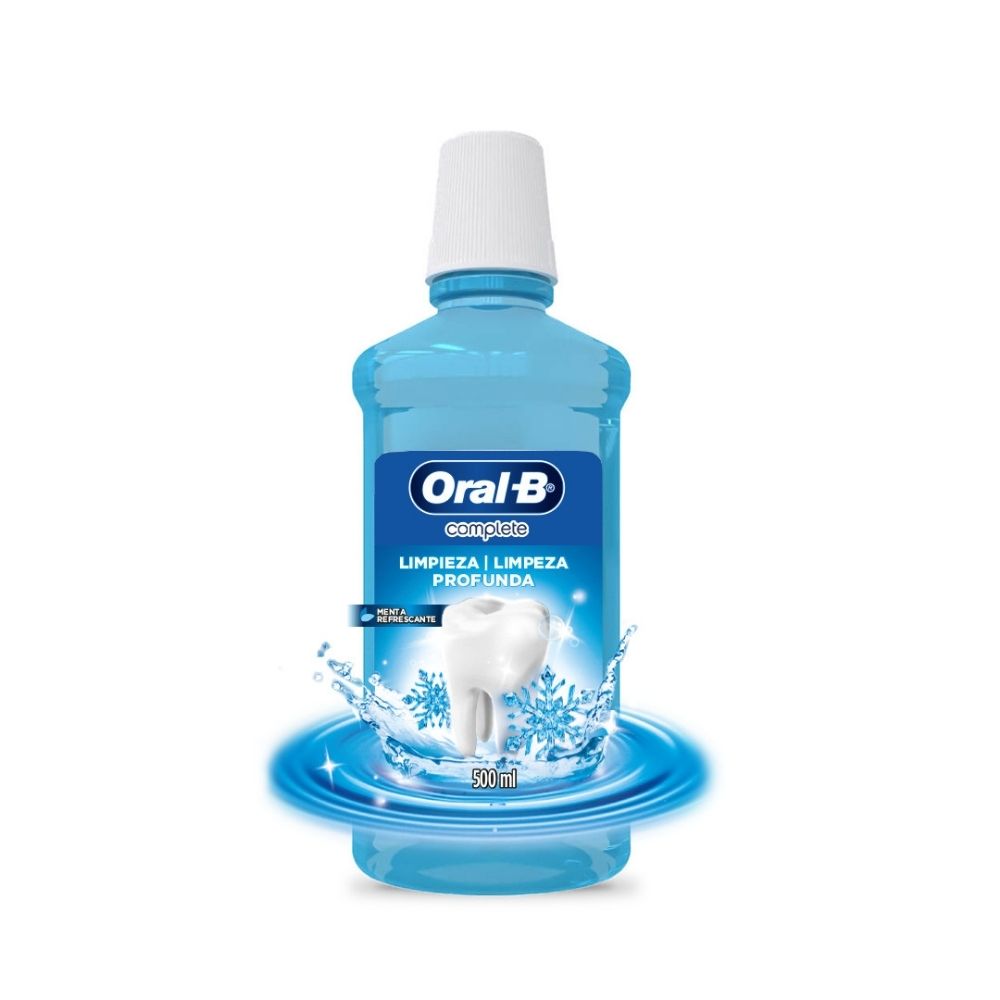 ENJUAGUE BUCAL ORAL B COMP+++ 4 EN 1 REFRESC MENTA FRASCO 500 ML