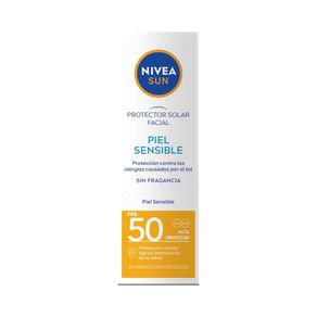 PROTECTOR SOLAR NIVEA SUN FACIAL PIEL SENSIBLE SPF 50 TUBO 50 ML
