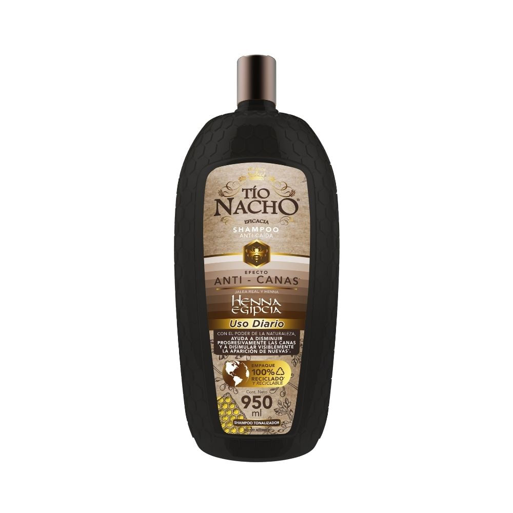 SHAMPOO TIO NACHO HENNA ANTI CANAS FRASCO 950 ML