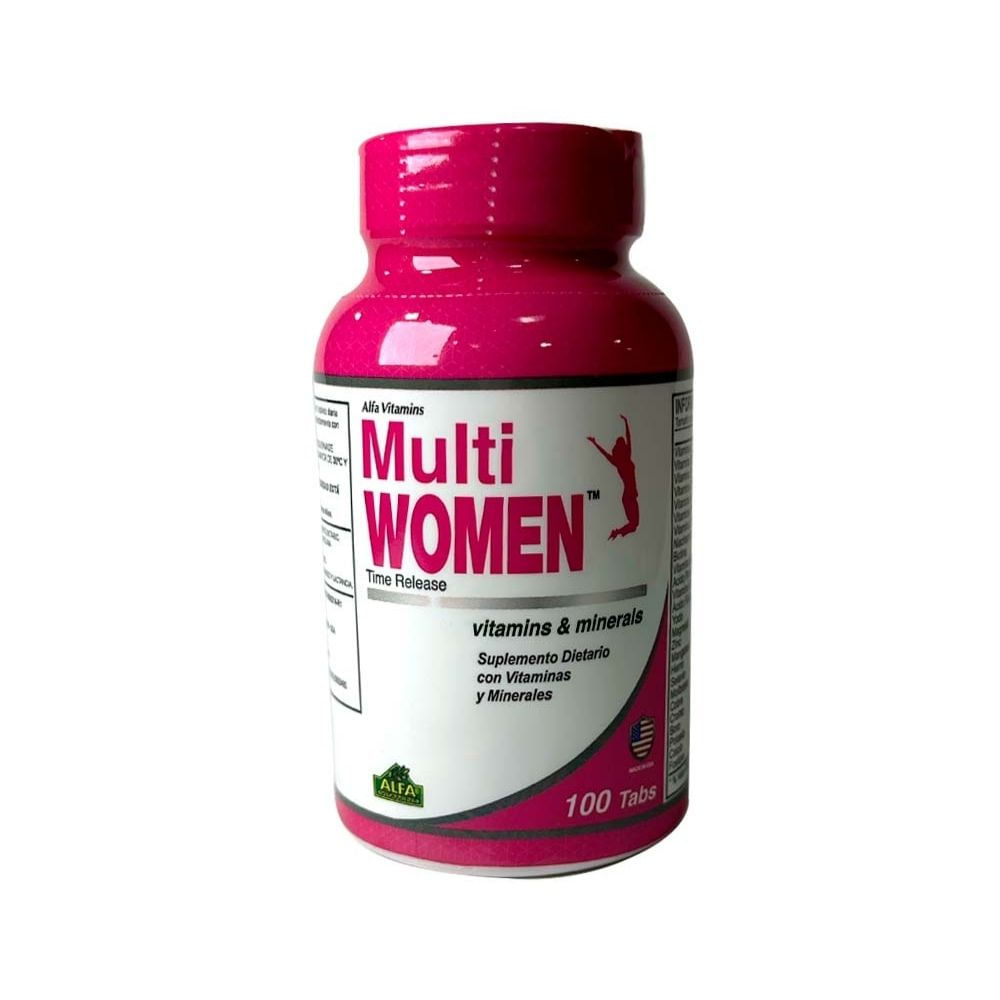 ALFA VITAMINS MULTI WOMEN TABLETAS FRASCO X100 UNDS