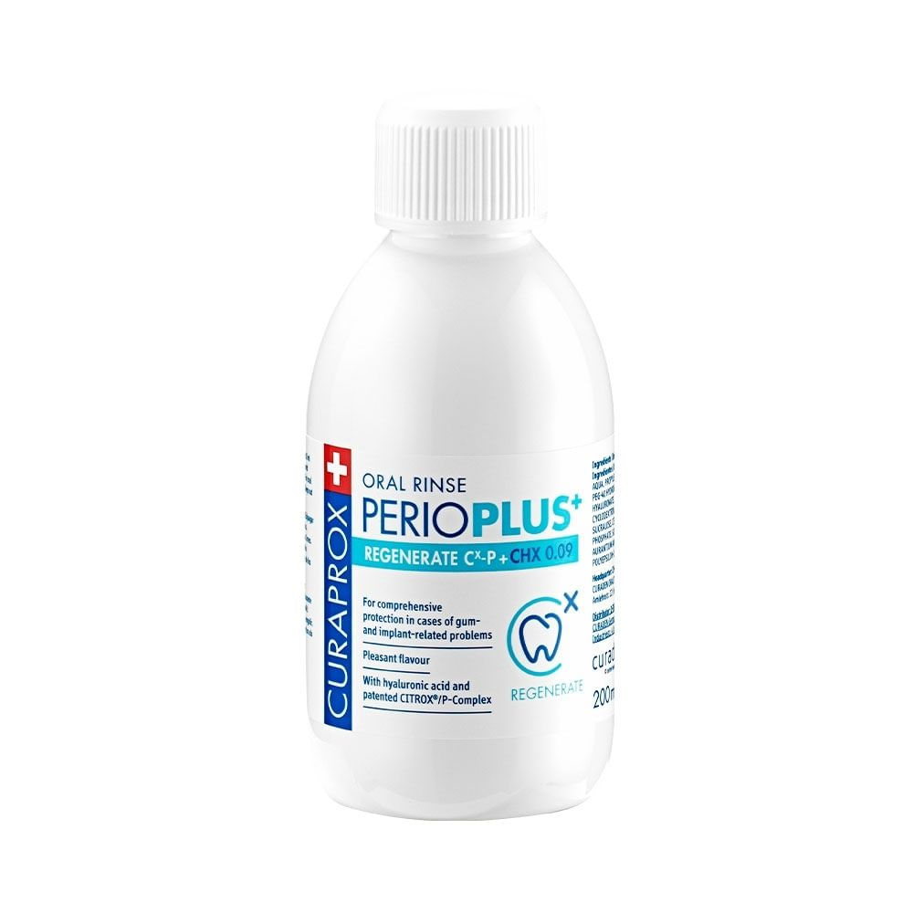 ENJUAGUE BUCAL PERIOPLUS CURAPROX REG. CHX 0.09 FRASCO 200 ML