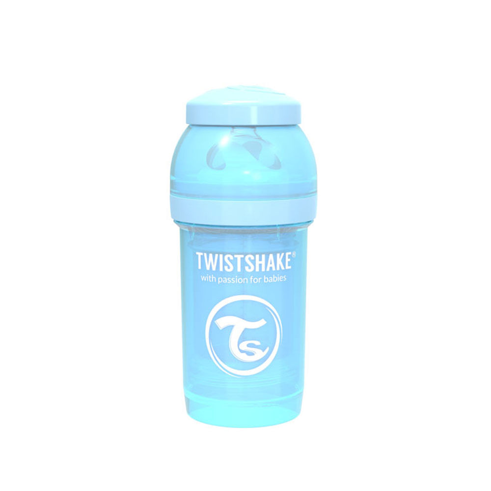 TETERO TWISTSHAKE BEBE ANTICOLICO AZUL CAJA 180 ML