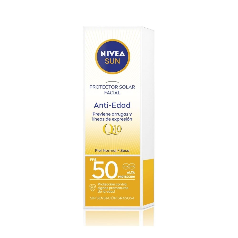 PROTECTOR SOLAR NIVEA SUN ANTIEDAD FPS 50 CAJA 50 ML