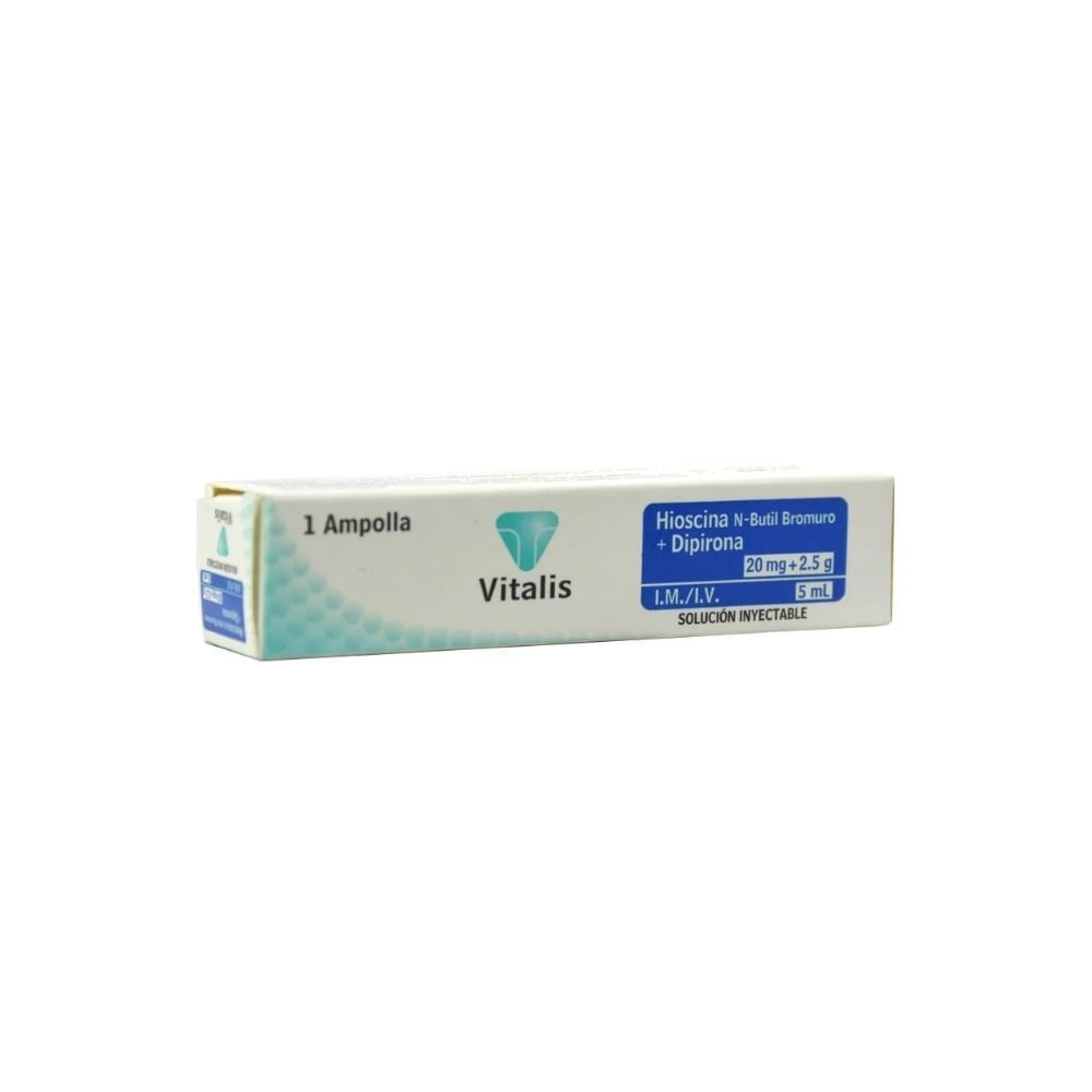 HIOSCINA+DIPIRONA VITALIS SOLUCION 20 MG/2.5 G CAJA X 1 UND