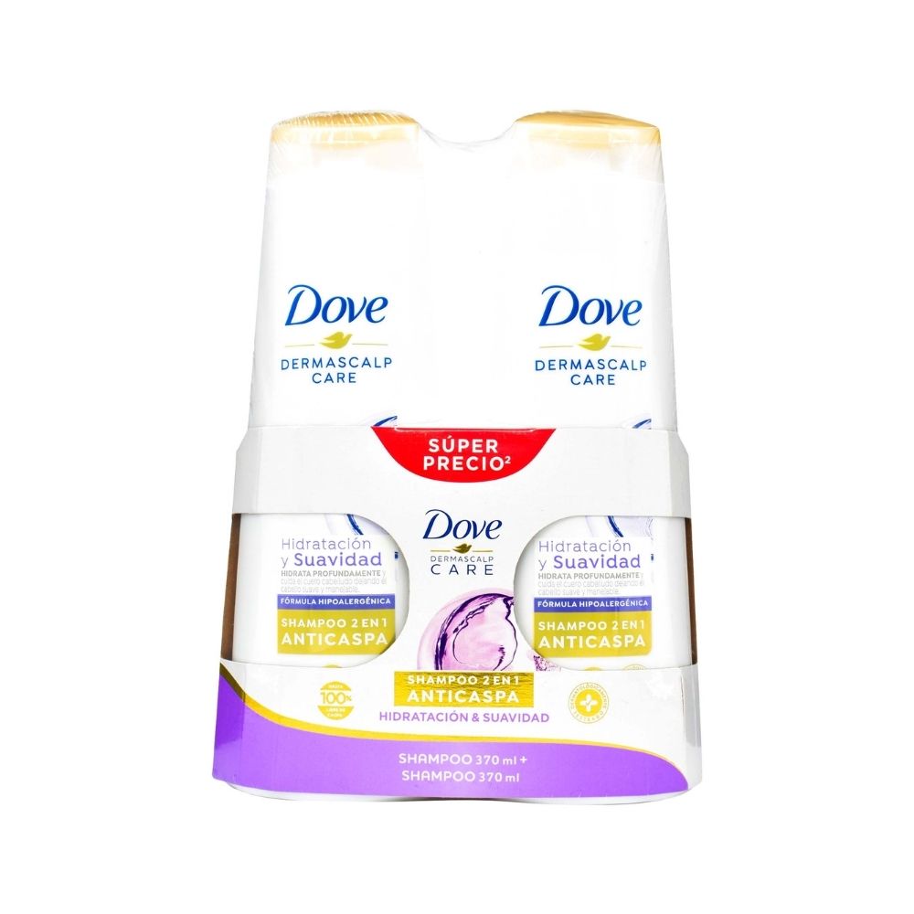 SHAMPOO DOVE HIDRATACION SUAV 370ML POTE X 2 UNDS