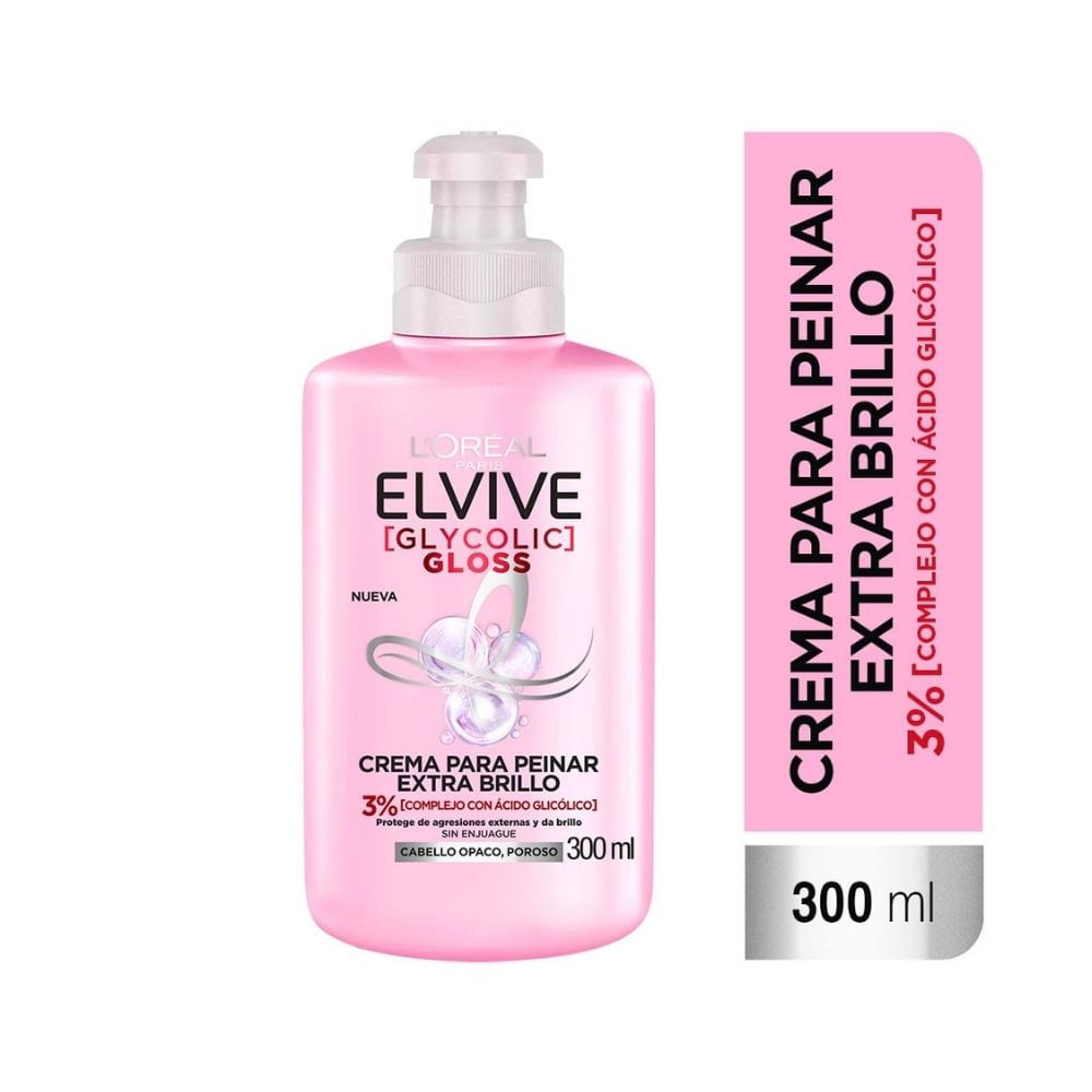 CREMA DE PEINAR ELVIVE GLYCOLIC GLOSS FRASCO 300 ML