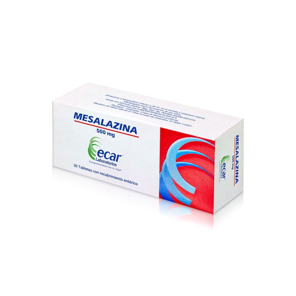 MESALAZINA (RG) TABLETAS RECUBIERTAS 500 MG CAJA X 30 UNDS