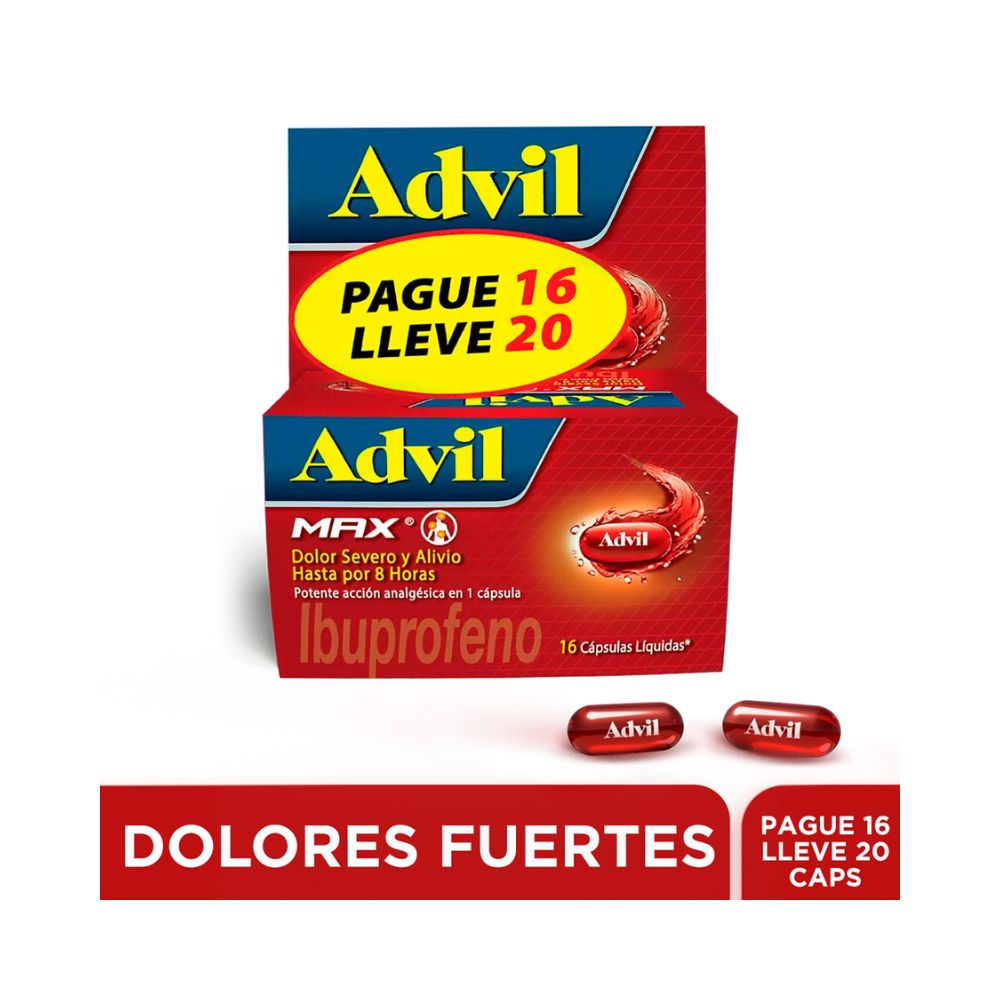 ADVIL MAX CAPSULAS CAJA PAGUE 16 LLEVE 20