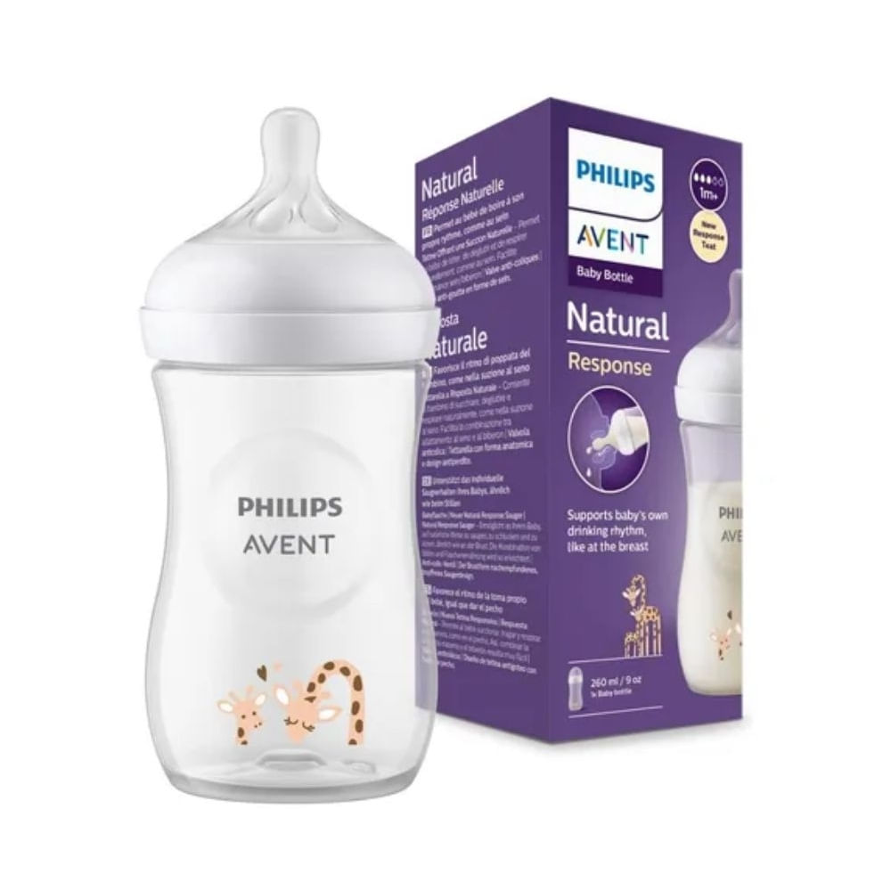 AVENT TETERO 3.0AFV 9OZ 260ML NATURAL JIRAFA CAJA X 1 UND