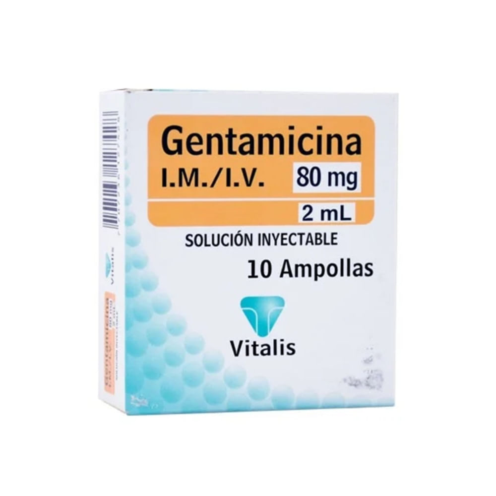 GENTAMICINA VITALIS SOLUCION INYECTABLE 80 MG/2 ML