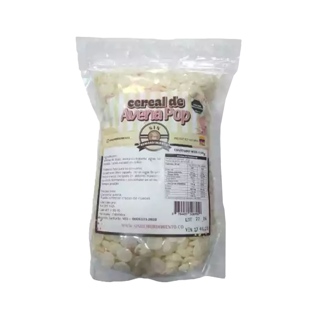 AVENA POP SIN REMORDIMIENTO CEREAL PAQUETE 130 G