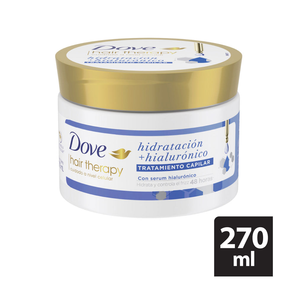 TRATAMIENTO CAPILAR DOVE HIDRATACION+HIALURONICO POTE 270ML