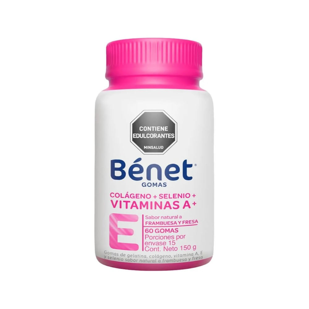 BENET COLAGENO+SELENIO+VIT E GOMAS FRASCO X 60 UNDS