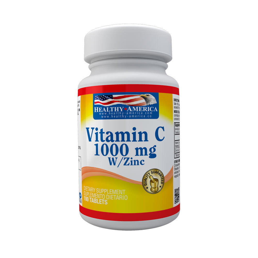 VITAMINA C + ZINC TABLETAS 1000 MG FRASCO X 100 UNDS
