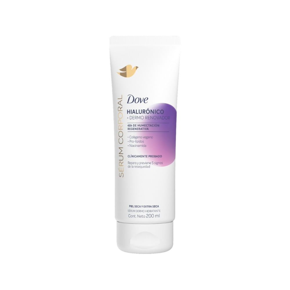 SERUM CORPORAL DOVE HIALURÓNICO DERMO HIDRA TUBO 200 ML