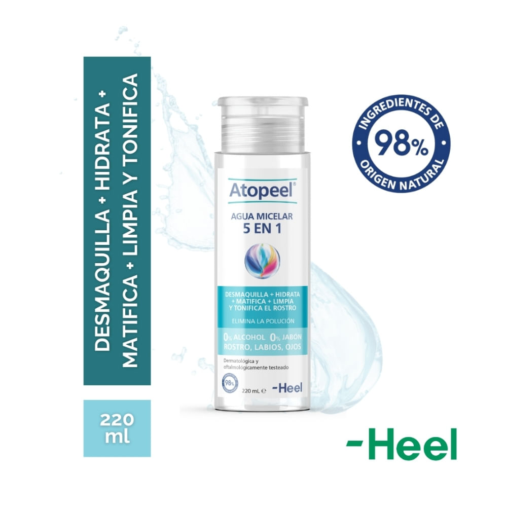 ATOPEEL AGUA MICELAR 5 EN 1 FRASCO 220 ML