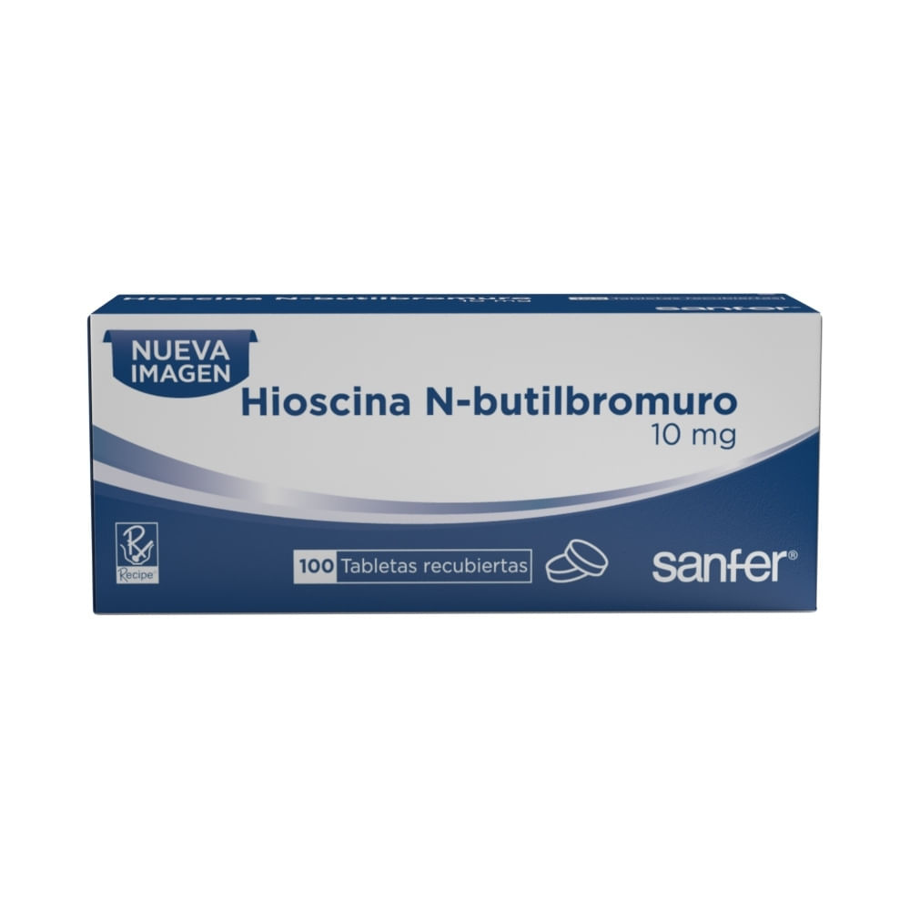 HIOSCINA N-BUTILBROMURO RECIPE TABLETA 10 MG CAJA X 20 UNDS