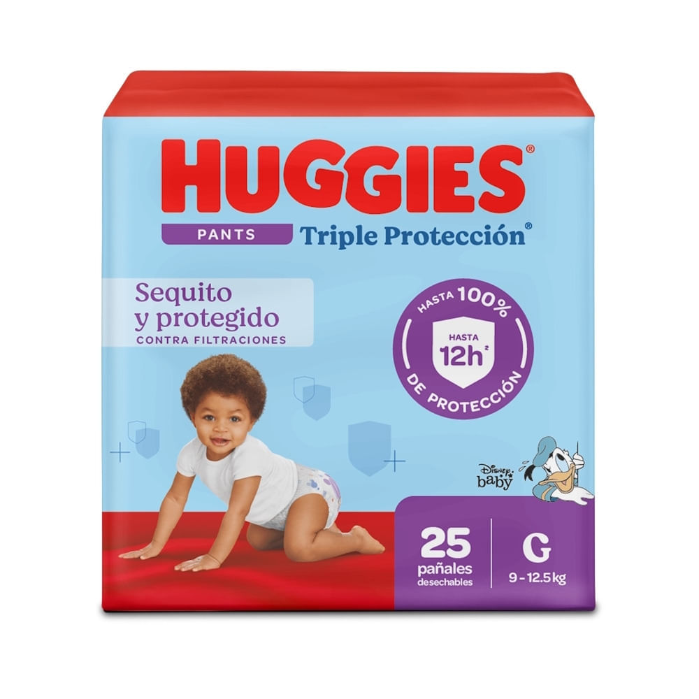 PAÑALES HUGGIES PANTS TRIPLE PROTECC. TALLA G/3 X 25 UNDS