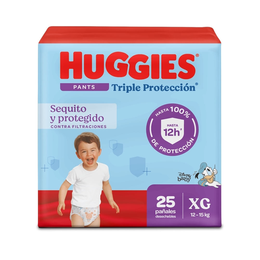 PAÑALES HUGGIES PANTS TRIPLE PROTECC. TALLA XG/4 X 25 UNDS
