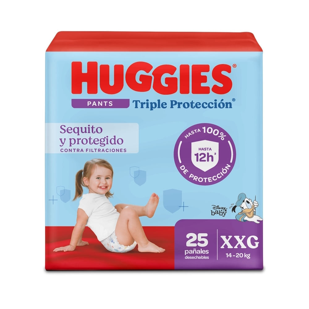 PAÑALES HUGGIES PANTS TRIPLE PROTECC. TALLA XXG/5 X 25 UNDS